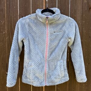 Columbia Kids Gray Fleece Jacket with Pink Zipper